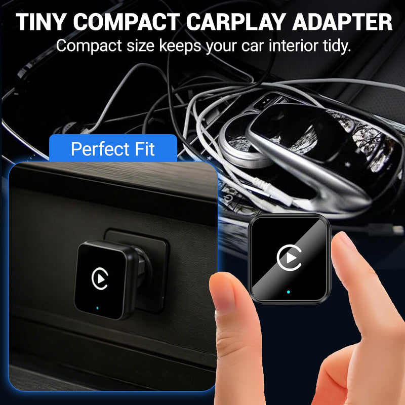 2-in-1 Wireless CarPlay Android Auto Adapter, Plug & Play CarPlay Adapter,Fast Auto Reconnect,Convert Wired to Wireless for Factory Cars,Wide Compatibility for Most Cars Black