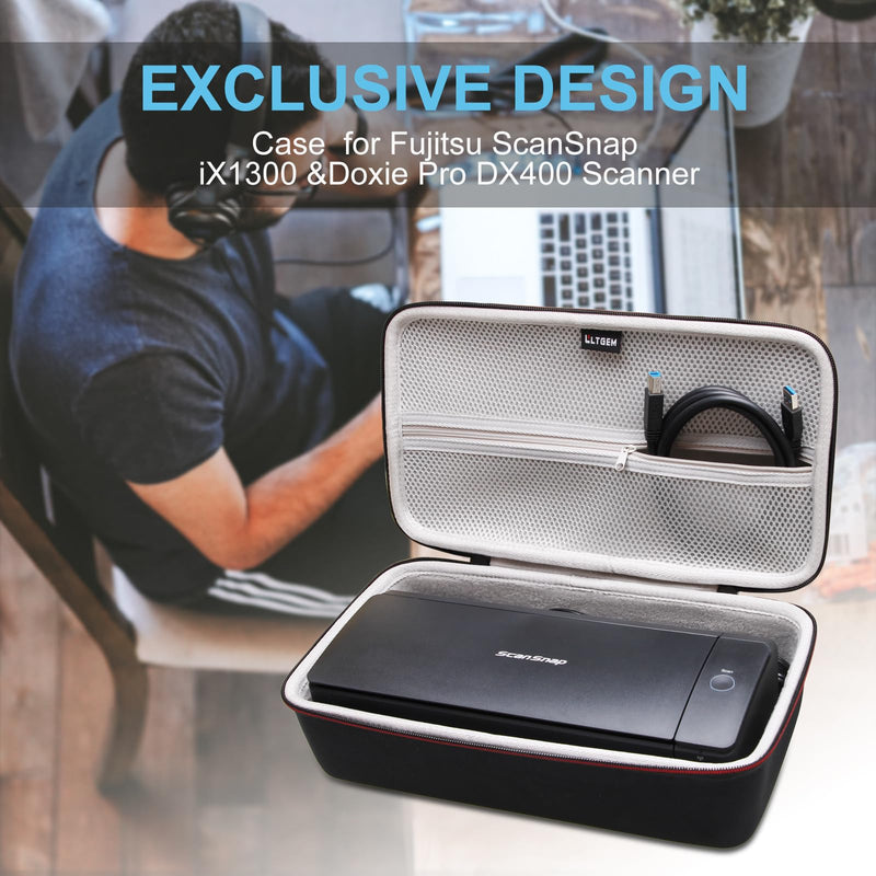 LTGEM Case Compatible with ScanSnap iX1300 & Doxie Pro DX400, Black Grey