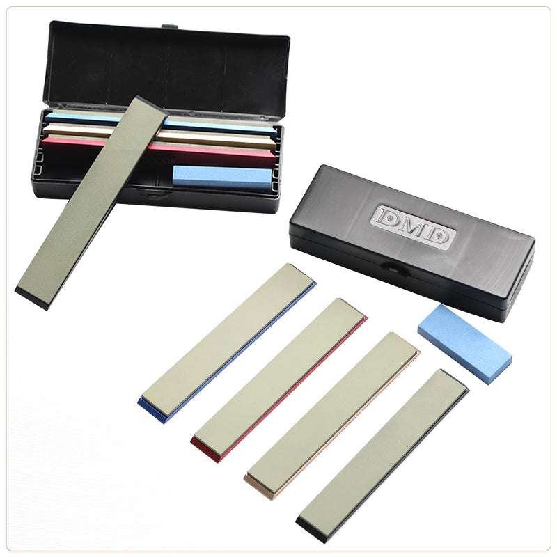 DMD 4-Piece Diamond Sharpening Stone Set Safe Whetstone Set Diamond Grinding Stone Knife Sharpeners Tool Kit for Kitchen Hunting (Resin) Resin