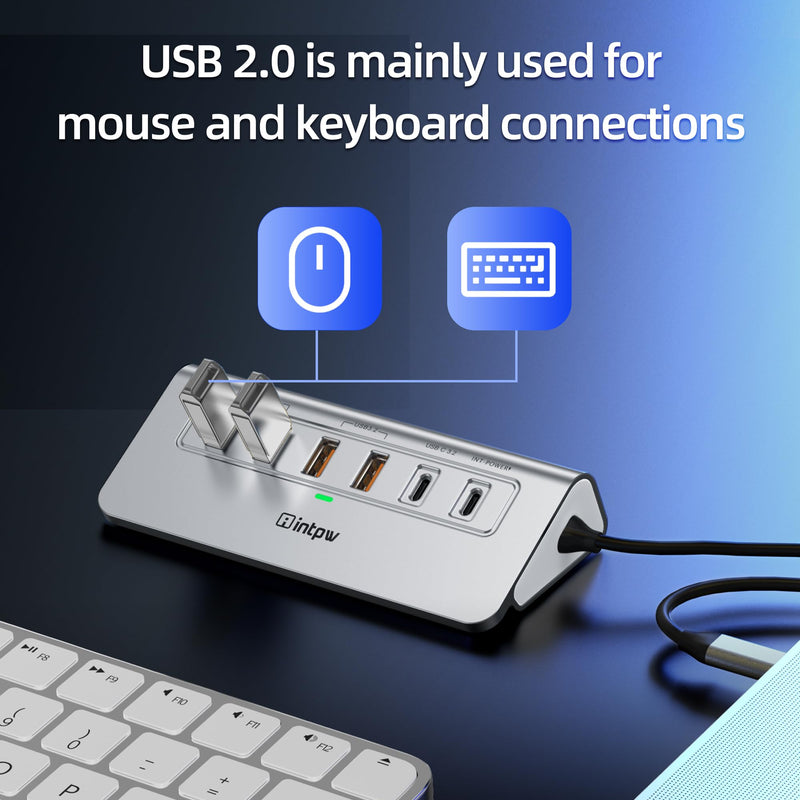 P9R PRO USB C Hub Ethernet, 10Gbps USB C Docking Station 10-in-1 with Type-C & 2 Type-A 3.2 Data, LAN, 4K@60Hz, 2 USB A 2.0, PD 100W, SD/TF Ports, 3.28FT Powered USB Hub for PC, iPhone 17, Mac Silver