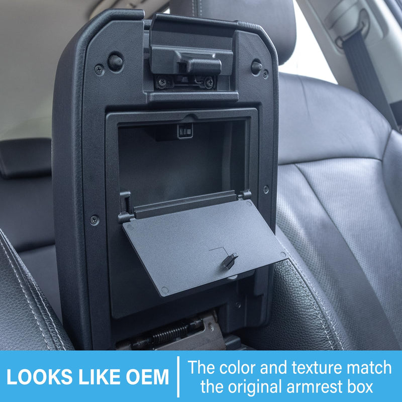 JKCOVER Center Console Hidden Box Organizer Compatible with 2016-2021 2022 2023 Toyota Tacoma Accessories Armrest Hidden Storage Box Secret Compartment Press to Open and Close (Patent Design) for 2016-2023 Tacoma