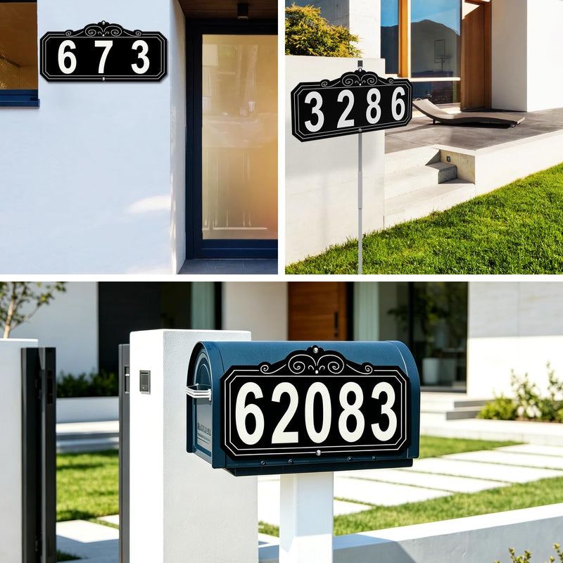House Numbers for Outside,Yard Address Signs with Stakes, 28 x 13.4 InchWaterproof, Rustproof, House Number Yard Sign, Mailbox Number, Address Plaque. Use. Street, Home, Hotel, Office. (Black(Ground Mount)) Black(Ground Mount)