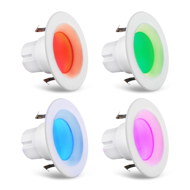 Westgate TC-RDPS4-10W-RGBW-WIFI 4 Inch Round LED Trim Downlight, 10W, White Finish - Compatible with Alexa, Works with Google, Ceiling Light, Multi CCT from 2700K to 5000K