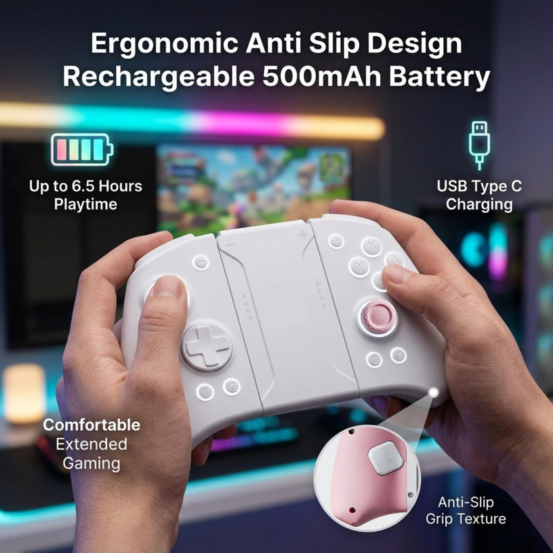 PLAYVEX Wireless Controller Compatible with Switch 2 Switch OLED and Switch Lite Includes Magnetic Charging Adapters Hall Effect Joysticks RGB Turbo Motion Control Grip Stand