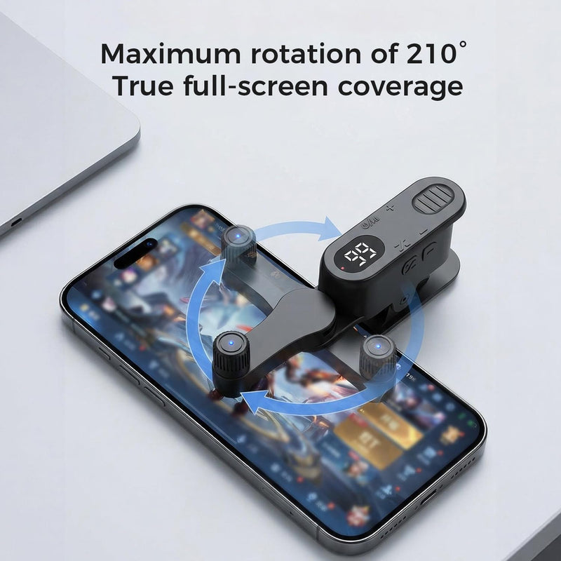 Wireless Auto Clicker with 8-Hr Battery, Silent Spatial Tapping, 1-99 CPS Speed & Memory, 210° Rotatable Arm, Compatible with iPhone/iPad/Android, for TikTok Live Broadcast Likes (Orange) Orange