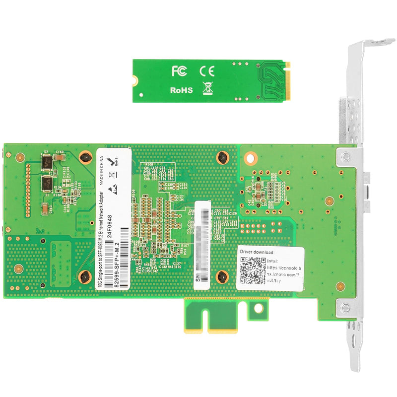Vogzone M.2 to 10GbE SFP+ NIC, Single SFP+ Port with Intel 82599 chip, M.2 + M Key + SFF-8087 with 35cm(13.7in) Cable, 10 Gigabit Network Card for Windows, Linux, UEFI M.2-10G-SFP(1*SFP+)