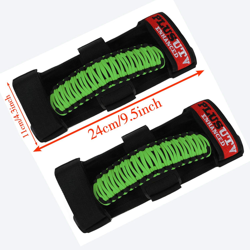 Roll Bar Grab Handles Grips Triple Straps for UTV ATV Polaris Ranger RZR XP900 1000 Honda Pioneer Talon Kawasaki Wildcat Yamaha YXZ Can 1.75 to 2 Inch 2PCS Green