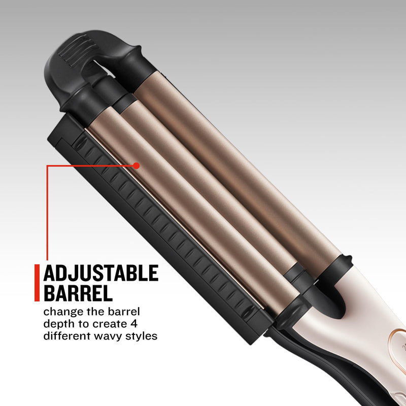  [AUSTRALIA] - Remington PROluxe 4-in-1 Hair Waver, Creates 4 different Wavy Styles (Adjustable Barrel, OPTIheat Technology Long-Lasting Results, PRO+ 185°C Healthier Styling, 30 Second Heat Up, 150°C-210°C) CI91AW Single