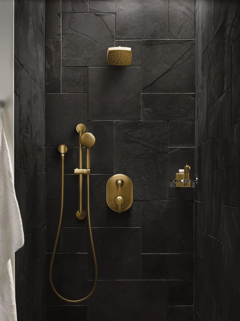 Moen Brushed Gold Round Drop Ell Handheld Shower Wall Connector, A725BG