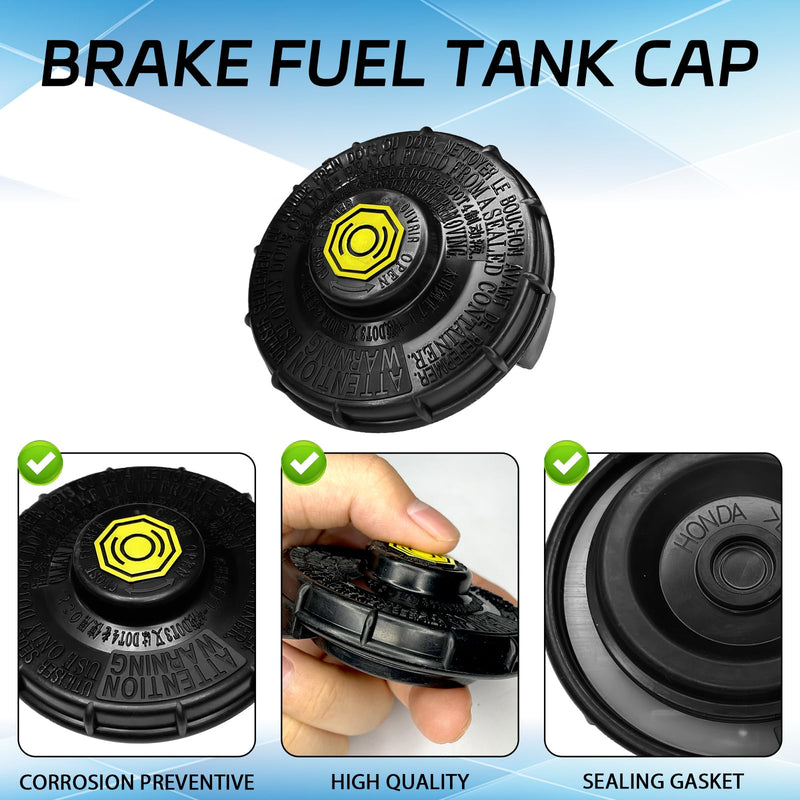 Brake Fluid Cap Replacement for Honda, Brake Master Cylinder Tank Fluid Reservoir Cap Compatible with Honda Accord Fit EV Hybrid S2000 Accessories 46662-SLE-J01 46662-SDC-A02 46662-S8A-003 Black