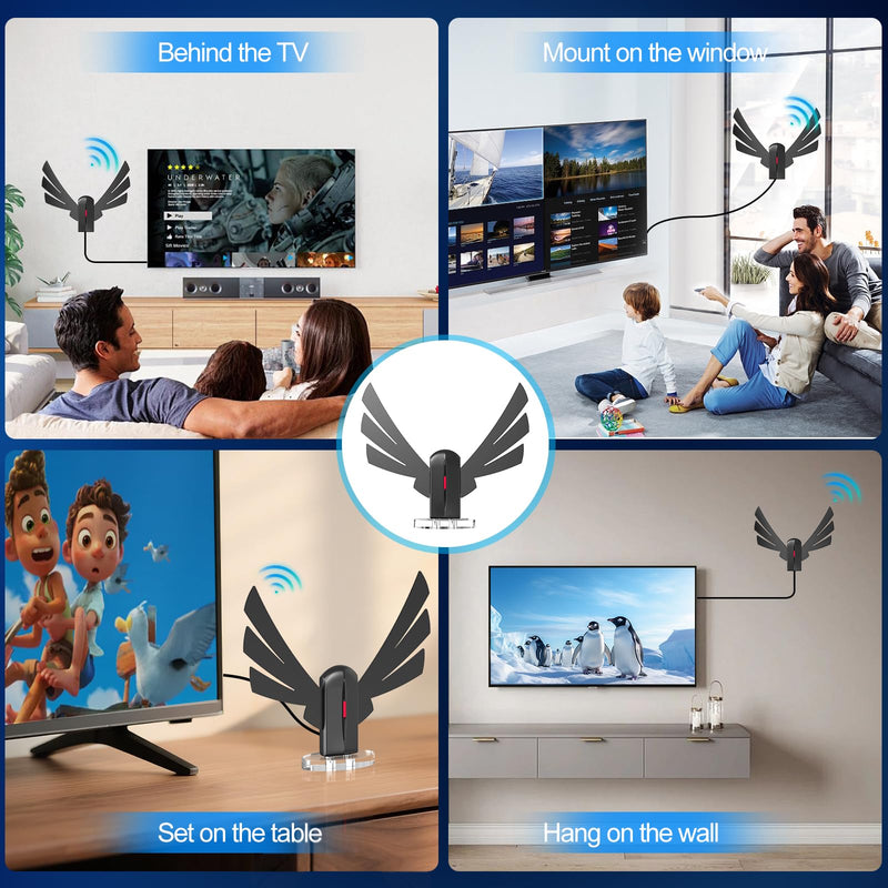TV Antenna for Smart TV 2026, Long Range 360° Reception Digital Antenna with Magnetic Base for Local Channels Indoor/Outdoor, Supports 4K 1080p, 16.66FT Cable, for Smart/Old TVs STG-01