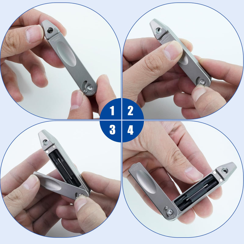 Titanium Small Pocket Screwdriver EDC Tools,8 in 1 Multi Keychain Screwdriver Set with Double Ended Bits,Mini Magnetic Repair Multitool for Indoor Outdoor Use
