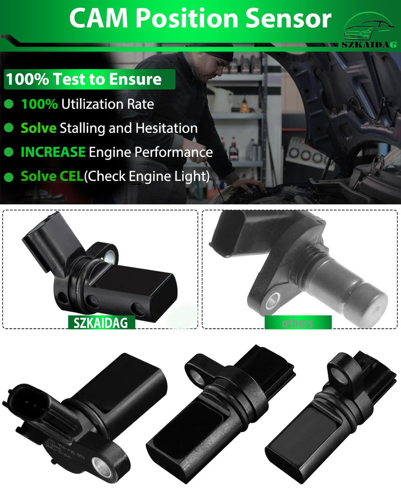 Camshaft Position Sensor 23731AL61A 237316J90B Crankshaft Position Sensor 23731AL60A Fits for:-Nissan 350Z Altima Maxima Murano Quest for:-Infiniti FX35 G35 I35 M35 3.5L 2002-2008 3PCS OEM Size 1x Crankshaft Sensor + 2x Camshaft Sensor