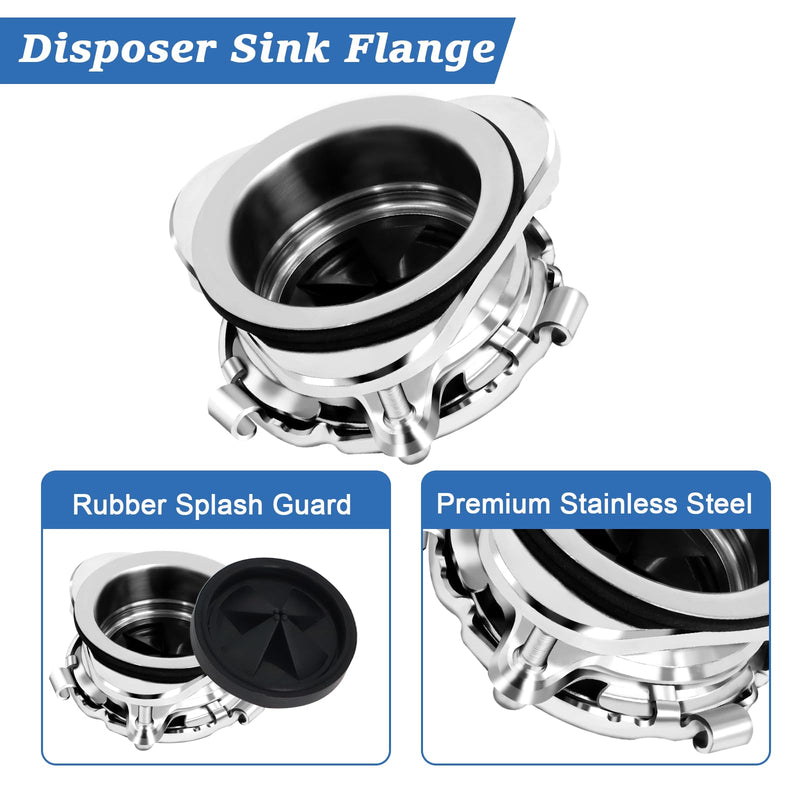 Garbage Disposal Flange Kit, Stainless Steel Sink Garbage Disposal 3 Bolts Mounting 3 1/2 Sink Drain Hole, Kitchen Sink Flange Kit for Garbage Disposal With Mounting Wrench