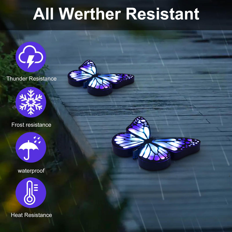 Ground Lights, Equipped with 4 Solar Lights for Outdoor Waterproofing, 14 LED Solar Landscape Lighting, Suitable for Gardens, courtyards, terraces, corridors, Lanes, and walkways (Blue) Blue