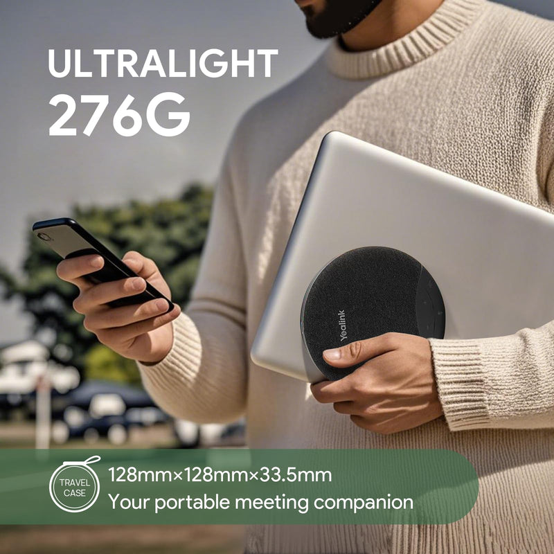 Yealink Sp92 Conference Speaker and Microphone Teams Certified Mic with Al Noise Cancelling 20H Call Time USB Speakerphone for Small Meeting Room, Bluetooth Speaker for Computer/Laptop Black- SP92 USB C/A