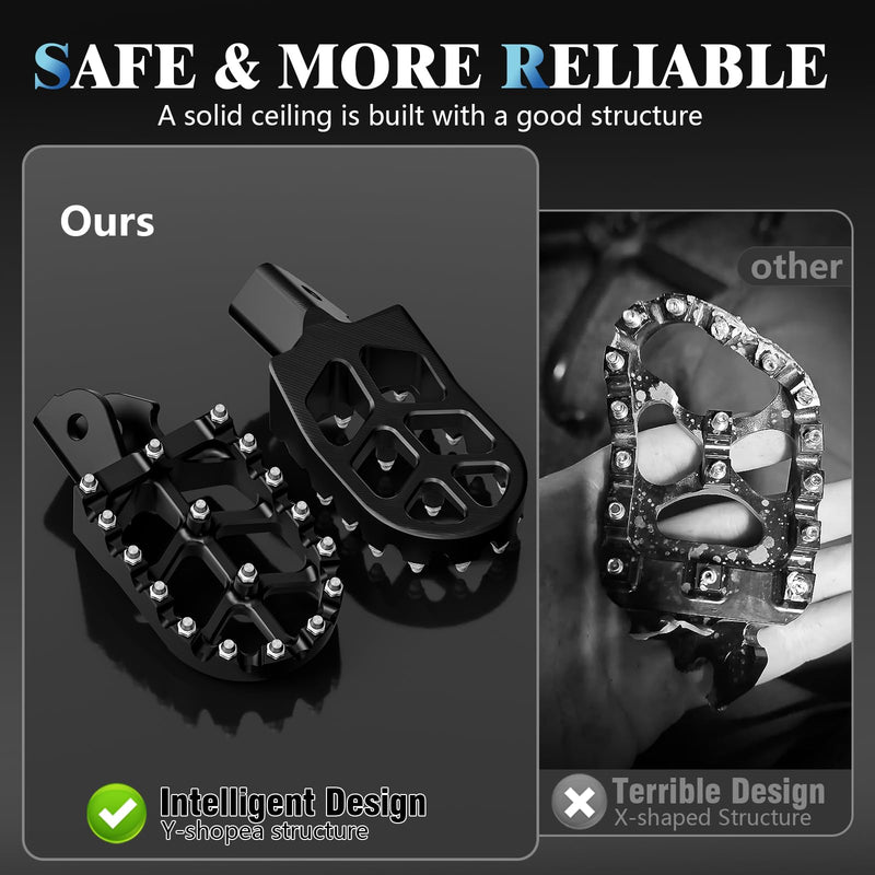 Motorcycle Footpegs Wider Foot Pegs CNC for Surron Sur Ron LBX E-Ride Pro SS/SR/S Talaria Sting MX3/R MX4 ERide Pro SS 2.0 3.0 Ventus One 79Bike Falcon GT Electric Dirt Bike Black