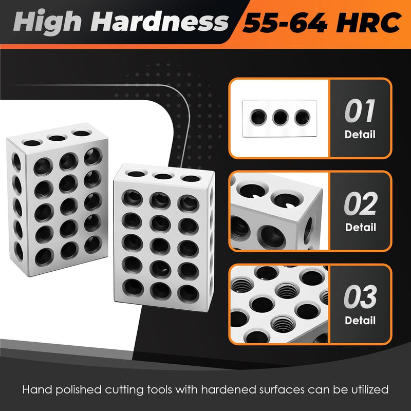123 Blocks 23 Holes 1 2 3 Block Within .0002" Tolerances 3-2-1 Blocks Set Used for Calibrating Equipment