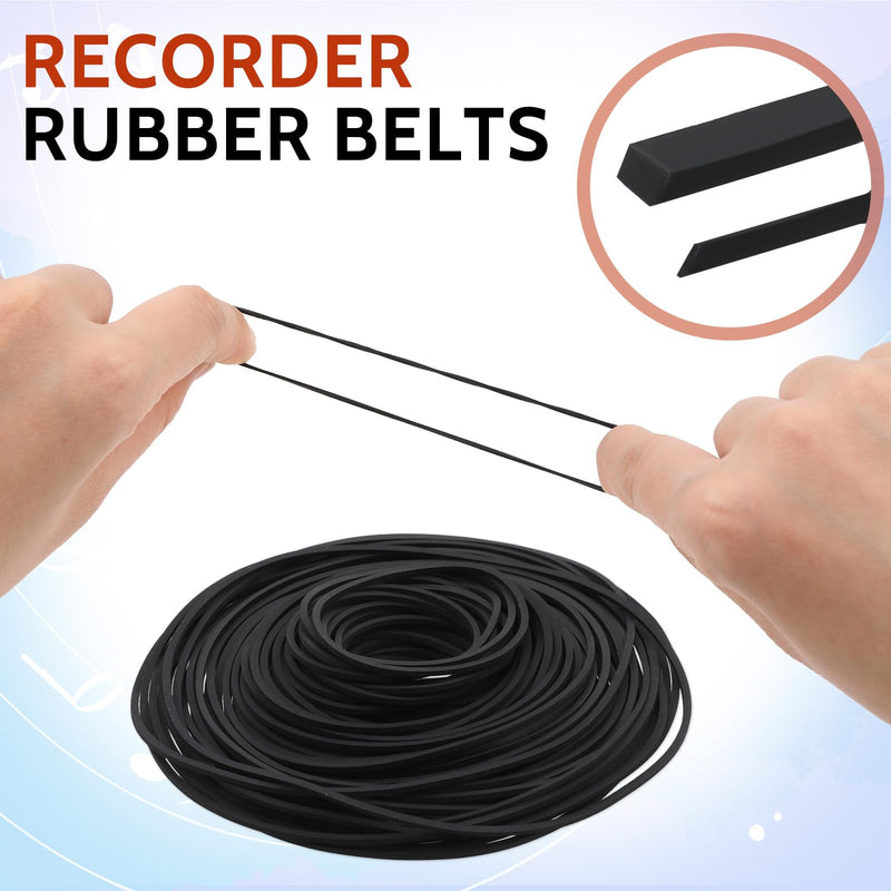 100 Pcs Recorder Rubber Belts Cassette Recorder Repair Maintenance Mix Flat Cassette Tape Machine Rubber Belts 40-135 mm Cassette Recorder Belts for DVD CD LD VCR Repeater Drives 1mm and 4mm Width
