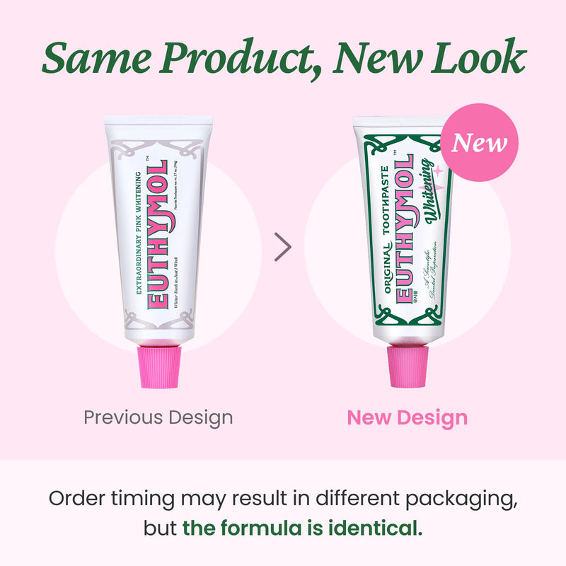 EUTHYMOL Whitening Toothpaste (3.7fl oz*3, Pack of 3) - Stain Removal in 2 Weeks, Long-Lasting Freshness for Sensitive Gum & Teeth. Bad Breath, Cavity Prevention. Recyclable Aluminum Tube