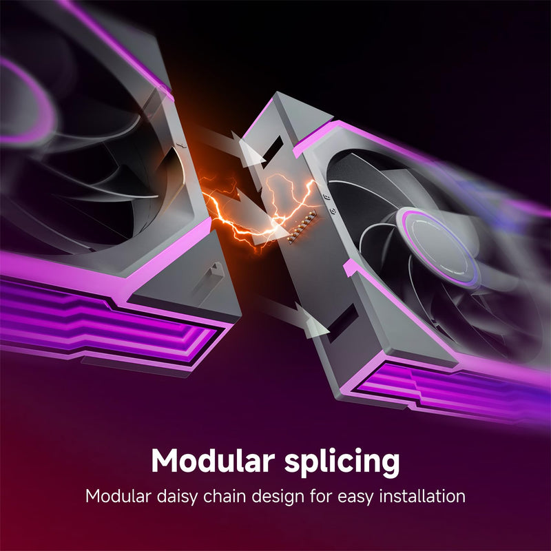 AsiaHorse Nyota Ultra 120mm PC Case Fan - Space-Inspired Design (Infinity Mirror + RGB Ring), 9 Blades 58.5 CFM, Modular Build, Ultra-Quiet Silicone Pads, PWM Control-Quiet Hydro Bearing 3 Pack-120mm Black-Reverse Blade