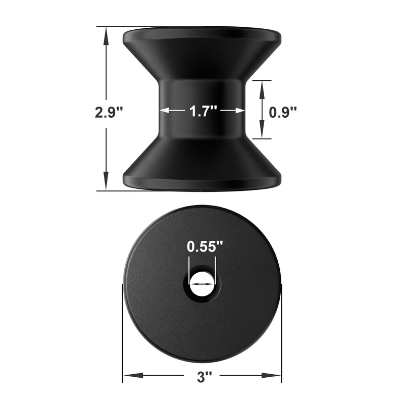 niffgaff Protective Boat Trailer Bow Stop Roller 3''×1/2'', Wear-Resistant and Easy to Install