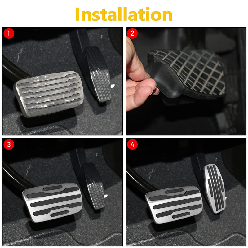 TTCR-II for Chevy Silverado Pedal Covers 2019-2025, Compatible with GMC Sierra Pedals 2019-2025, for Yukon Racing Pedal 2021-2024 Suburban Brake Pedal and 2021-2024 Tahoe Gas Pedal Plate (Auto, 2Pcs) For Silverado/Sierra 2019-2025