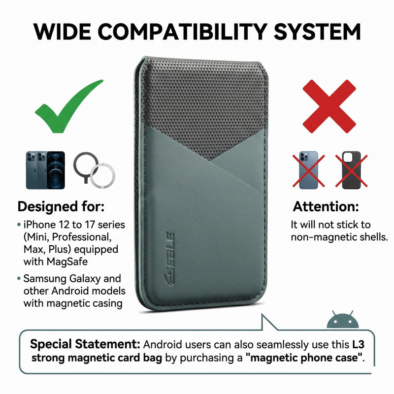 for MagSafe Wallet with Stand, Magnetic Phone Card Holder, RFID Blocking Dual-Material Slim Wallet, Foldable Kickstand iPhone Wallet for iPhone 12/13/14/15/16/17 Series, Galaxy (Dark green) Dark Green