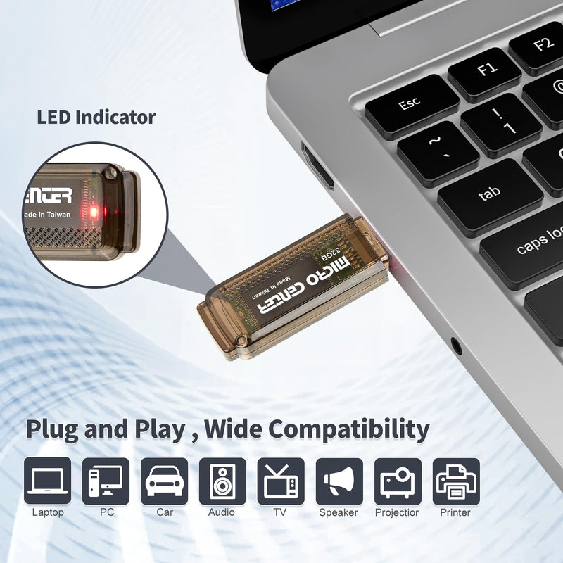 INLAND Micro Center Super Speed 20 Pack 32GB USB 3.0 Flash Drive Memory Stick Thumb Drive Data Storage Jump Drive Bulk, Much Faster Than USB2.0 Flash Drive, Brown Grey - 32GB x20