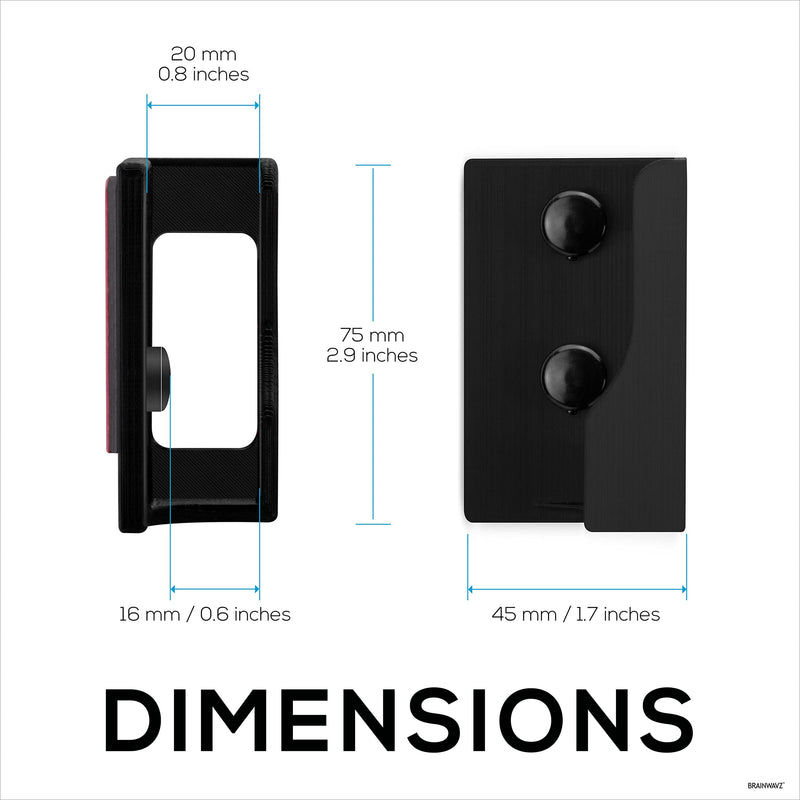 BRAINWAVZ Adhesive Laptop & Tablet Wall Mount Holder for MacBook, Surface, Notebooks, iPad, Galaxy Tab Note, eBooks, Kindle & More, Stick On Or Screw-in (Black)