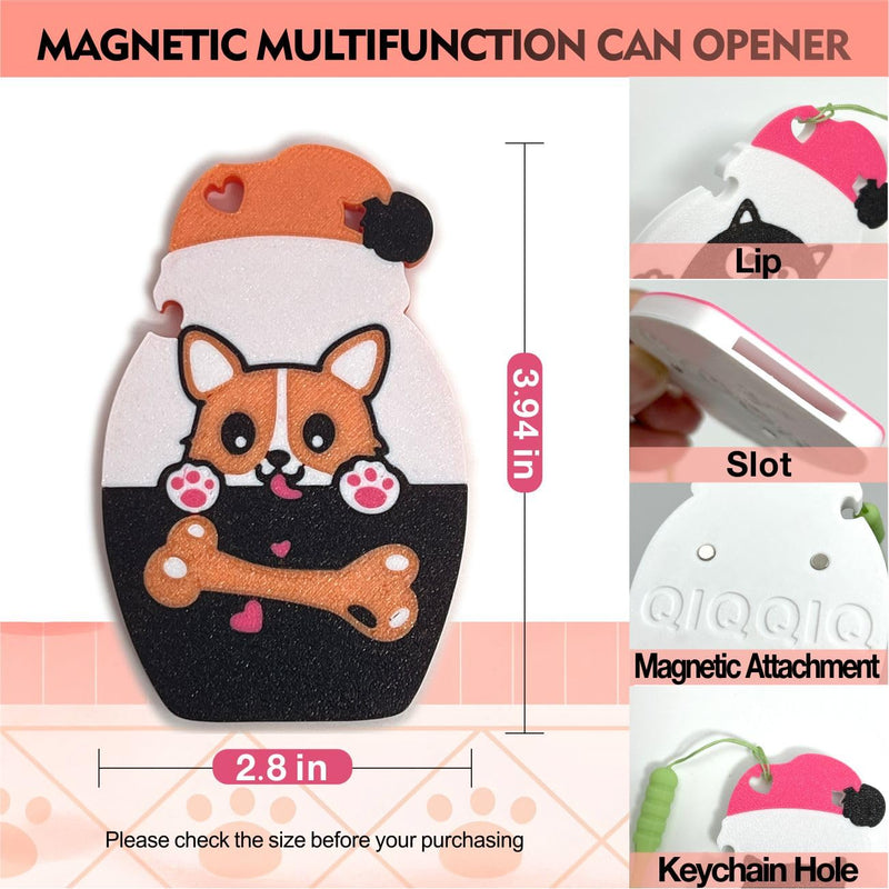 Pull Tab Opener for Food Cans Fridge Magnets Tab Openers for Seniors Cute Cat Dog Food Can Opener Tool for Long Nails Arthritis Sore Hands Dog
