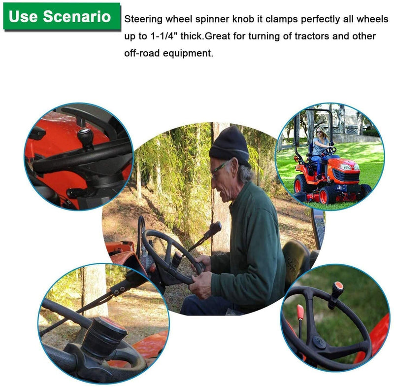 Tractor Steering Wheel Knob 𝙎𝙩𝙚𝙚𝙧𝙞𝙣𝙜 𝙒𝙝𝙚𝙚𝙡 𝙎𝙥𝙞𝙣𝙣𝙚𝙧 𝙆𝙣𝙤𝙗𝙨 for Kubota Jo-hn Dee-re Tractors, Cars, Trucks, Mowers, Forklifts, Universal Spinner Knob Steering Wheel Ball Knob