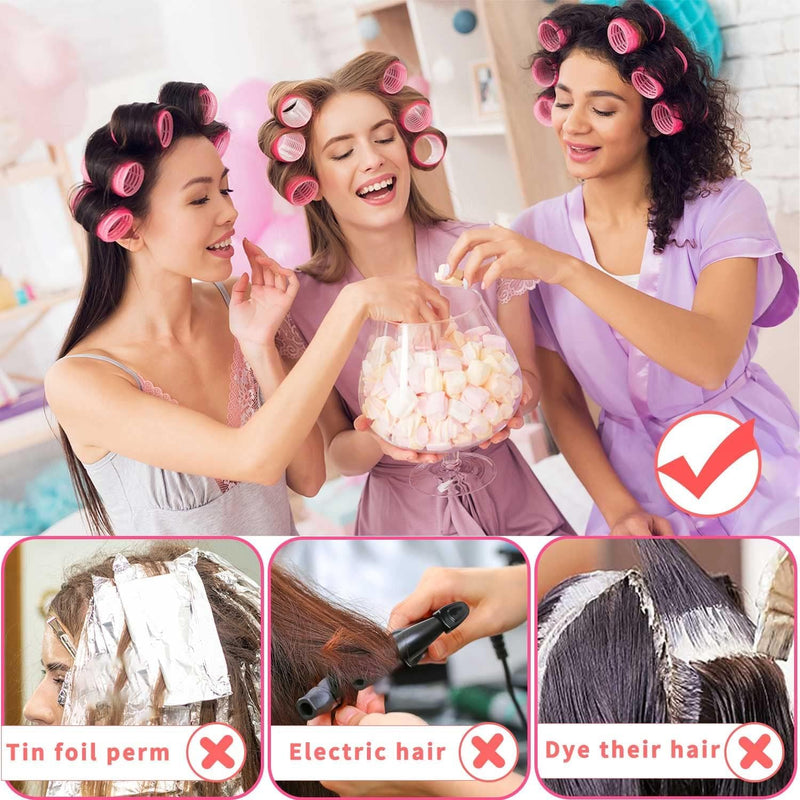 12 Pack rollers for hair volume, hair rollers for shorthair, hairrollers self grip, curlers rollers, for Men Women Long Medium ShortHair(44MM)