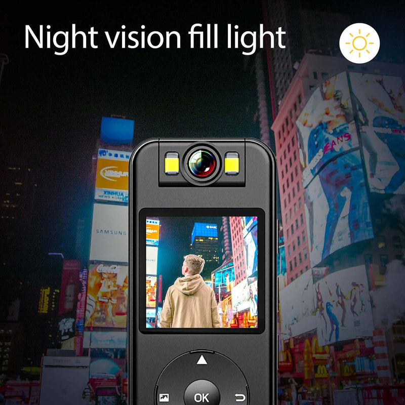 64GB Included, 4K UHD 30FPS Recording,1.4 in Screen Recorder, Body Cameras,Wearable Body Cam, 6HR Battery Life, for Outdoor Riding,Home,Sports,Security, JS-06B-64