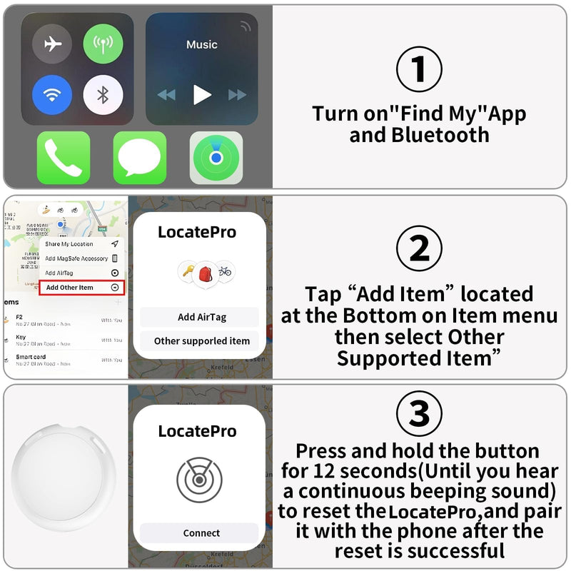 GPS Tracker for Vehicle Works with Find My(iOS Only)Hidden Mini Car Tracker | Waterproof Magnetic Case Global Real-Time Item Locator Key Tracking Devices for Vehicles No Subscription No SIM Card Required White