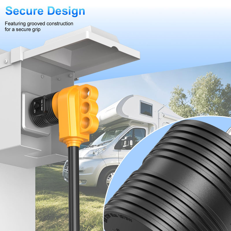 30 Amp to 110 AdapterNEMA 5-15P Male Plug to NEMA TT-30R Female Receptacle with 15A Rated Breaker Grounding House Power to RV Camper ETL Listed