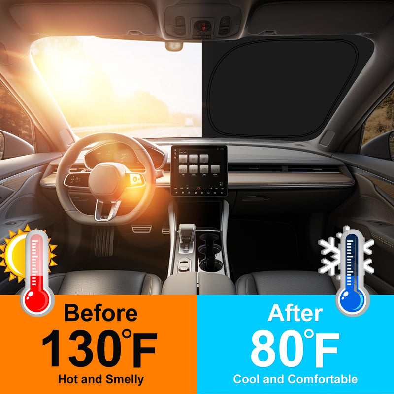 Car Sun Shade for 2021-2025 Chevrolet Tahoe Accessories Windshield Sunshade Cover Front Window Shade Custom Fit Tahoe Sun Visor Protector Foldable Blocks UV Rays For Chevrolet Tahoe 2021-2025
