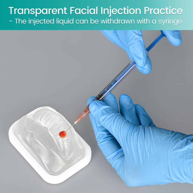 Transparent Facial Injection Lip Model, Facial Model for Injection and Filler Practice, Micro Plastic Surgery Teaching, Beautician Teaching, Injection Training for Medical Students Doctors