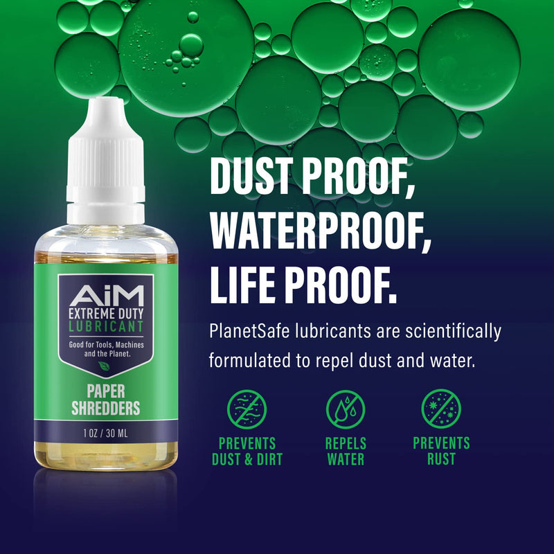 PlanetSafe AIM Paper Shredder Oil - Extreme Duty Lubricant - Home and Office - Safe, Non-Toxic, and Odorless Shredder Lubricant - Best Blade Performance - Cleans, Lubricates, Protects