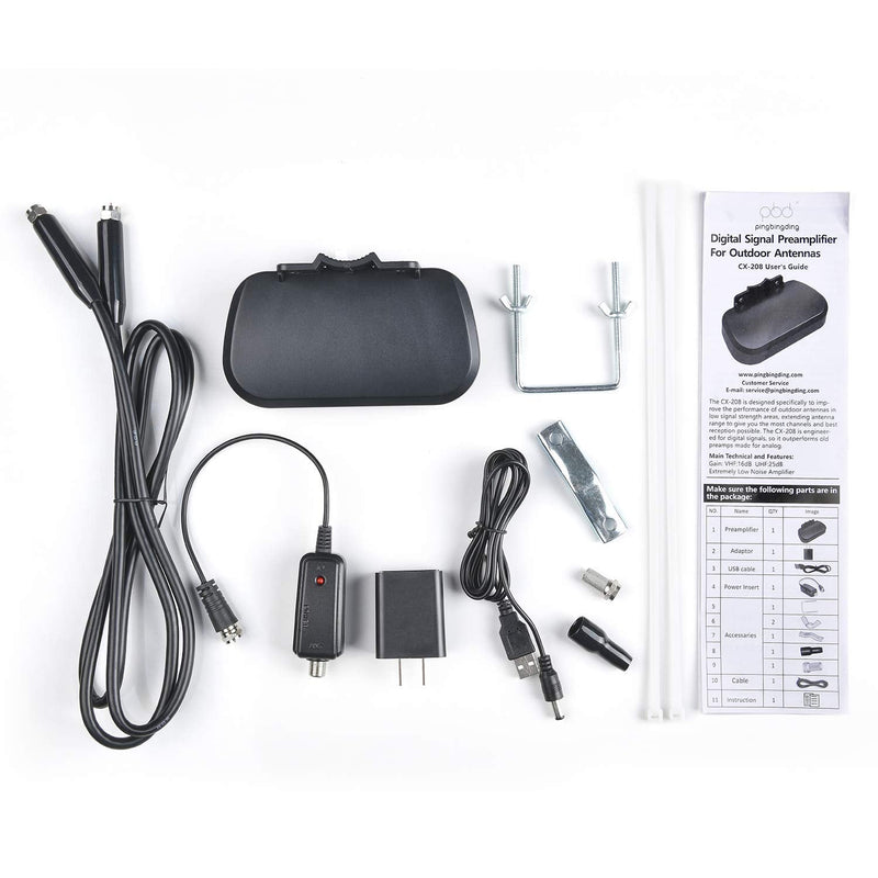 PBD HDTV Preamplifier, TV Antenna Amplifier Signal Booster, HD Digital VHF UHF Amplifier, with 4G 5G LTE Filter, Professional-Grade Signal Booster