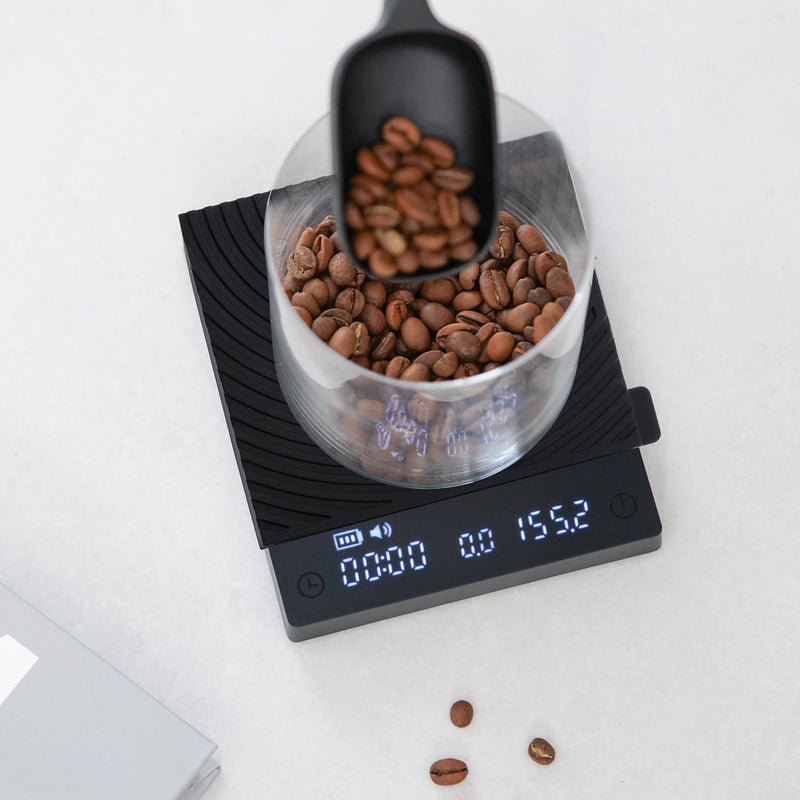 TIMEMORE Basic Mini Coffee Scale, Multifunction Electronic Espresso Scale, Weigh Digital Drip Cone Scale with Timer, Ultra Thin and LightMini Digital Food Kitchen Scale for Baking, Cooking Black