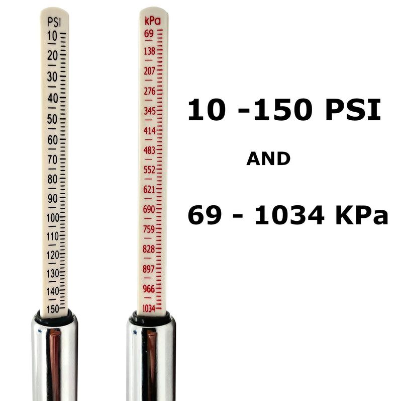 Semi Truck Tire Pressure Gauge. 10-150 Psi. Heavy Duty Commercial Air Pressure Gauge for Professional Tractor Trailer Drivers. Perfect for an RV Tire Pressure Gauge,.. Duallies and Cars. 2 Gauges.