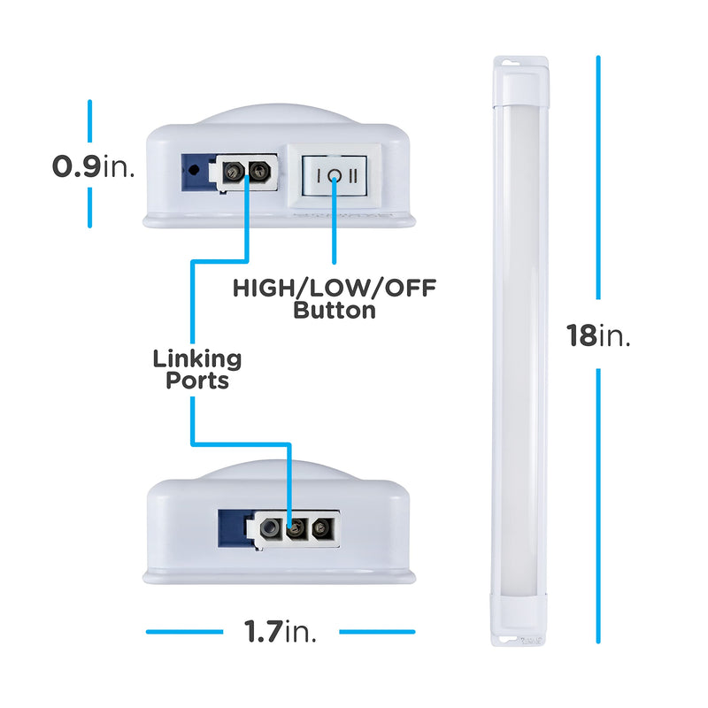 Enbrighten Premium Linkable Under Cabinet Fixture, 18in, LED, Linkable, 628 Lumens, 3000K Warm White, 38846-T1 18 Inch