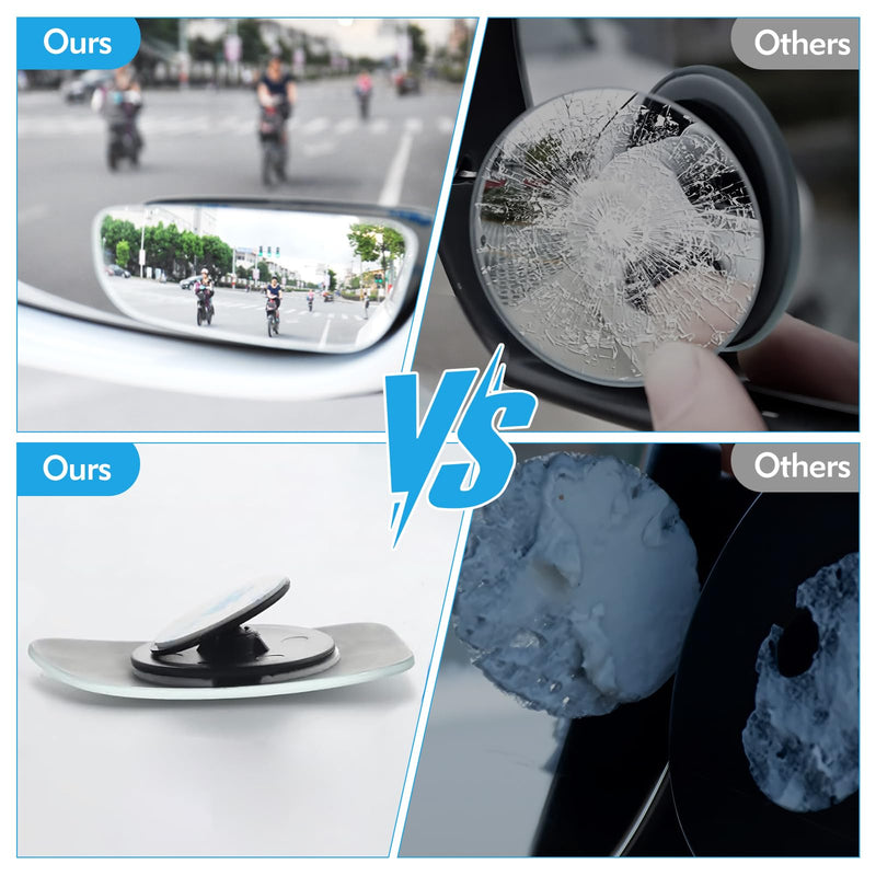 Blind Spot Mirror, HD Glass Frameless Convex Side Blindspot Mirror for Car, Car Accessories, Side Mirror Blindspot Mirrors with Adjustable Stick for SUV and Trucks
