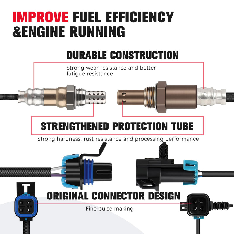 O2 Oxygen Sensor Upstream Downstream Bank 1 & 2 SG272 234-4285 Fit 2002-2003 for Chevy Trailblazer EXT for GMC Envoy XL for Isuzu Ascender for Oldsmobile Bravada 4.2L V6 Engine Cylinder 2PCS