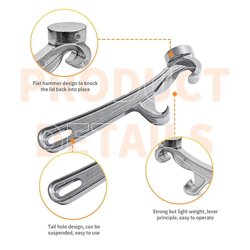1Pcs Aluminum 3Pcs Plastic Bucket Lid Opener 5 Gallon Paint Can Opener Lid Wrench Metal Can Opener for Home Industrial