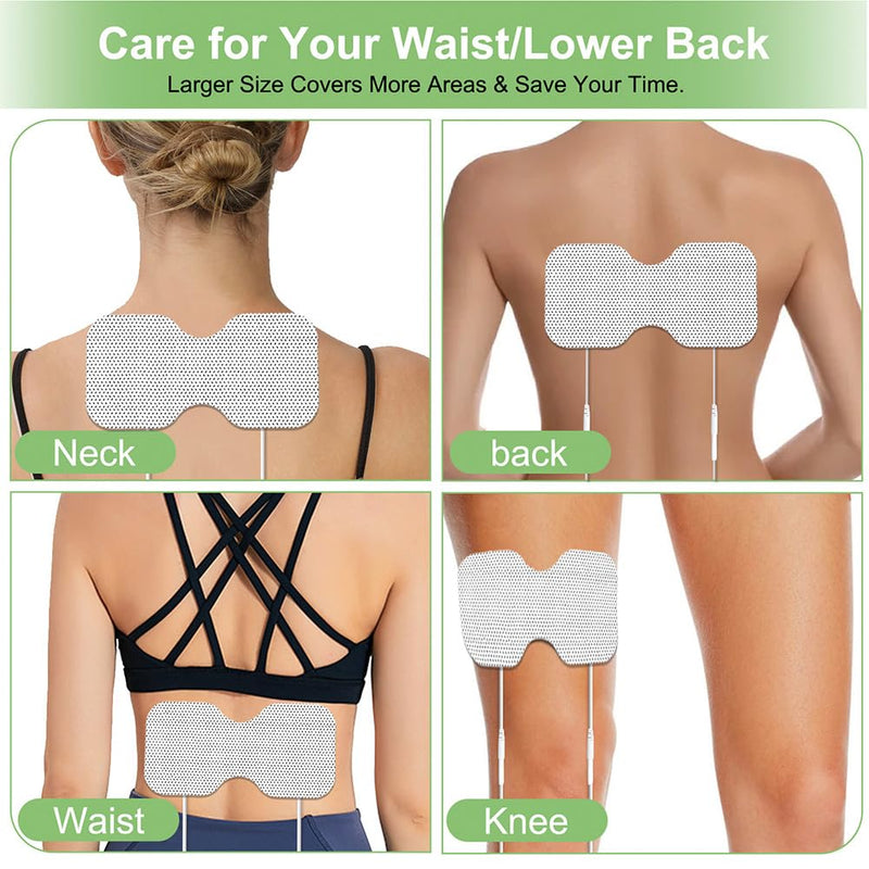 Tens Unit Electrode Pads 4x8" for Back Pain Relief Extra Large Butterfly Shaped EMS TENS Pads Compatible with TENS 7000, AUVON TENS, 2mm Pin Connector- 6 Pcs Bf4*8