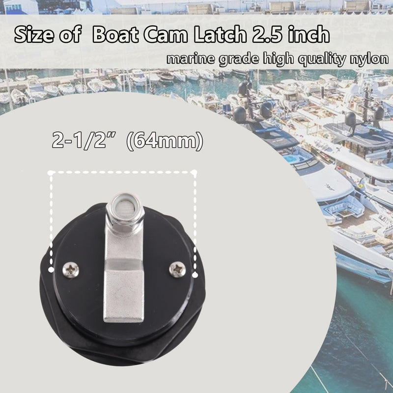 Boat Cam Latch Fits 2-1/2" Hole Mount Latch,Marine Grade O-Handle Latch, Non-Locking Latch,Flush Mount Latch Locking Latch