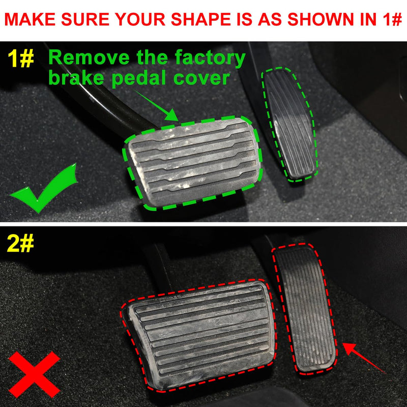 No Drill Steel Brake Accelerator Gas Pedal Pad Cover Compatible for Chevrolet Silverado 1500 2500 3500 2020-2024, Compatible for GMC Yukon Sierra 2021-2024 Anti Slip Mat Interior Parts