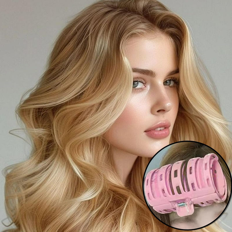 2Pcs Hairdressing Curlers Rollers Non-Slip Hair Curlers Rollers Comfortable Bangs Clips for Curling and Hair Styling (Pink)